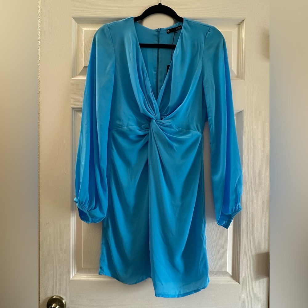 NWT Krisa Twist Front Mini Dress in Malibu Size Small